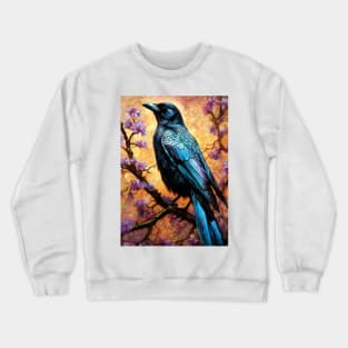 Crow bird painting colors art #crow Crewneck Sweatshirt